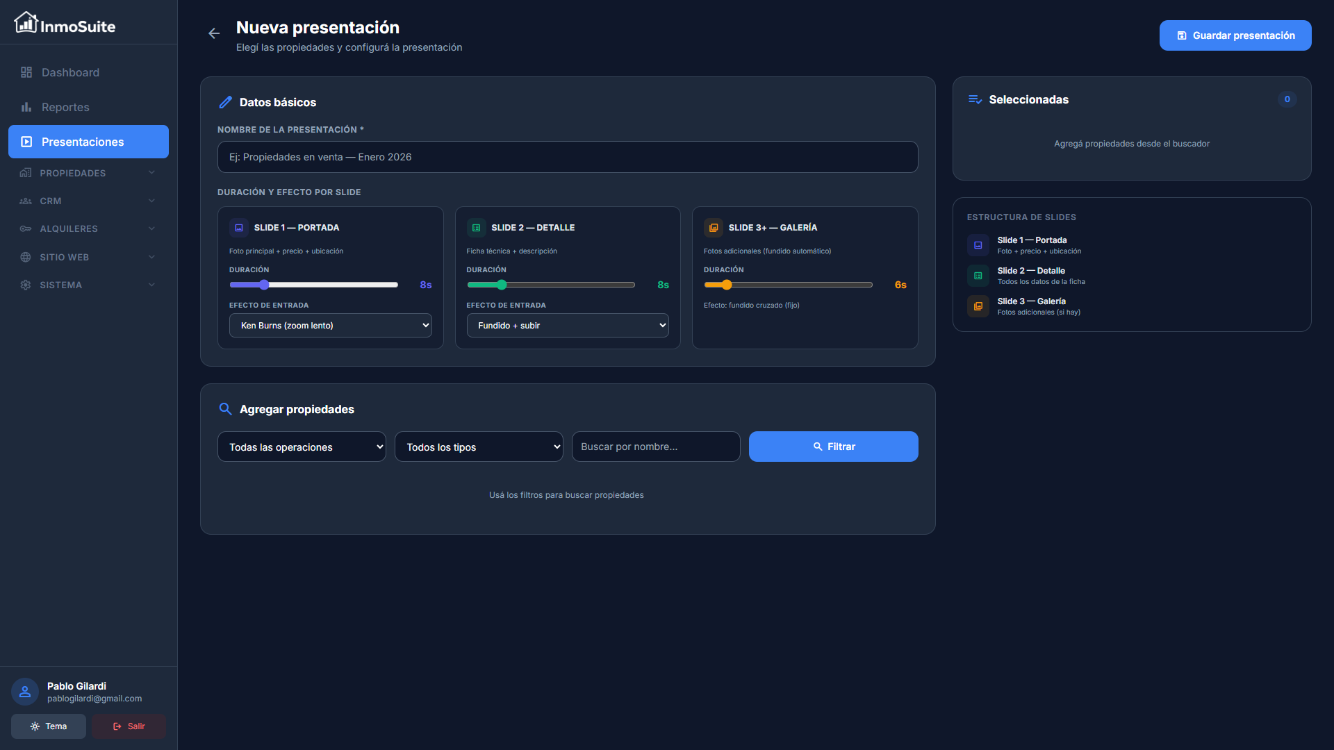 Presentaciones en Pantalla