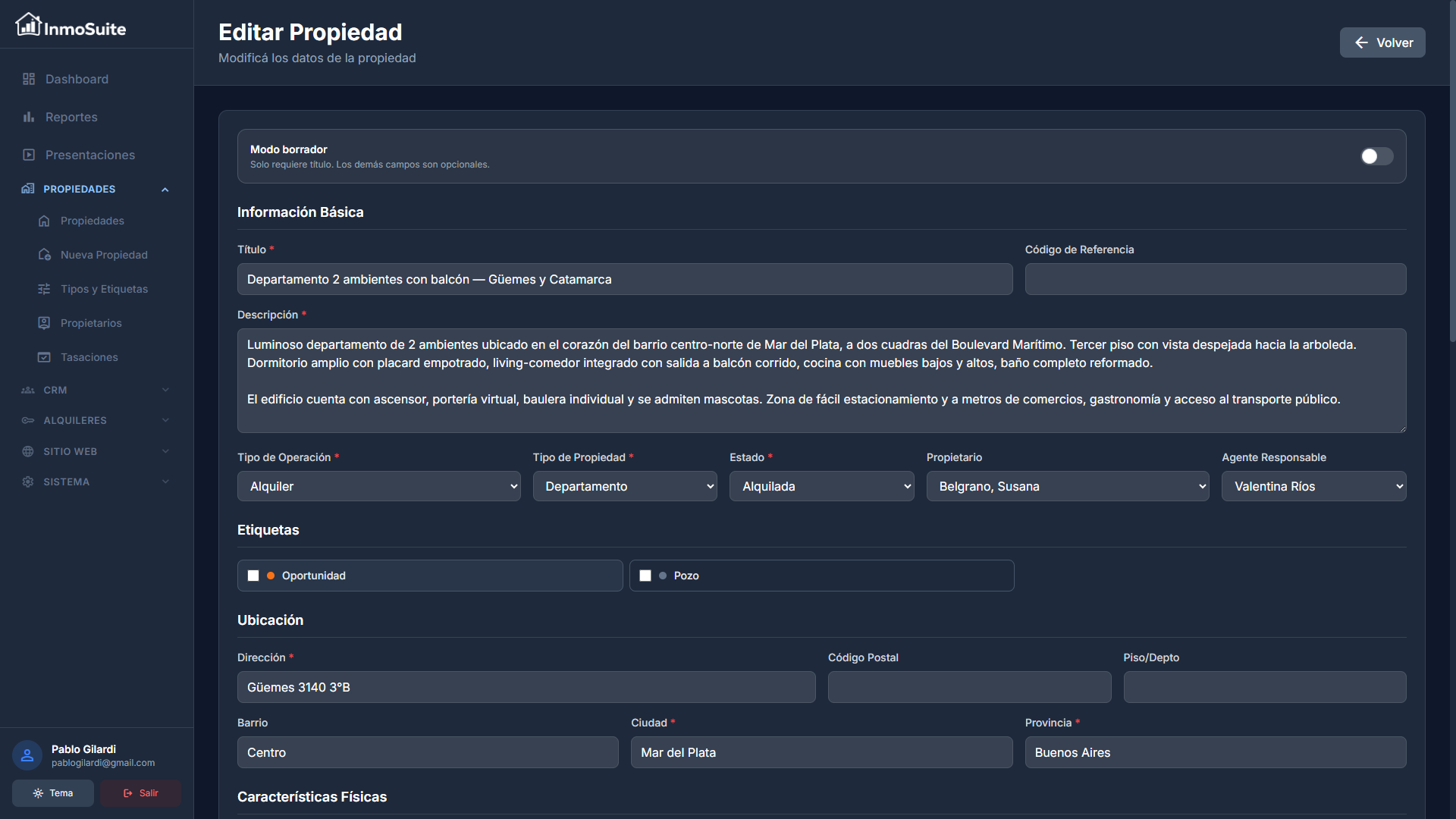 Edición de Propiedades